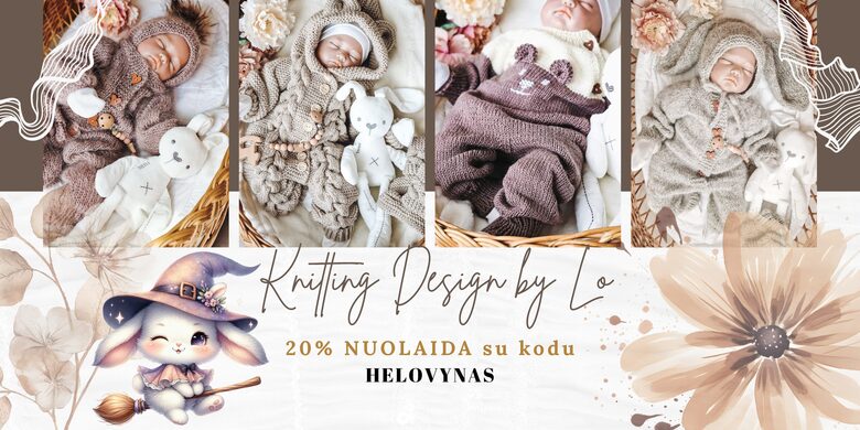 Rankų darbo mezginiai kūdikiams Lietuvoje – mezgimo aprašymai, kombinezonai, kepurytės ir batukai | Knitting Design by Lo parduotuvė